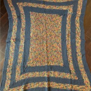 Vintage Handmade Crochet Square AFGHAN Blanket Throw Cottage Core 45x56 (app)